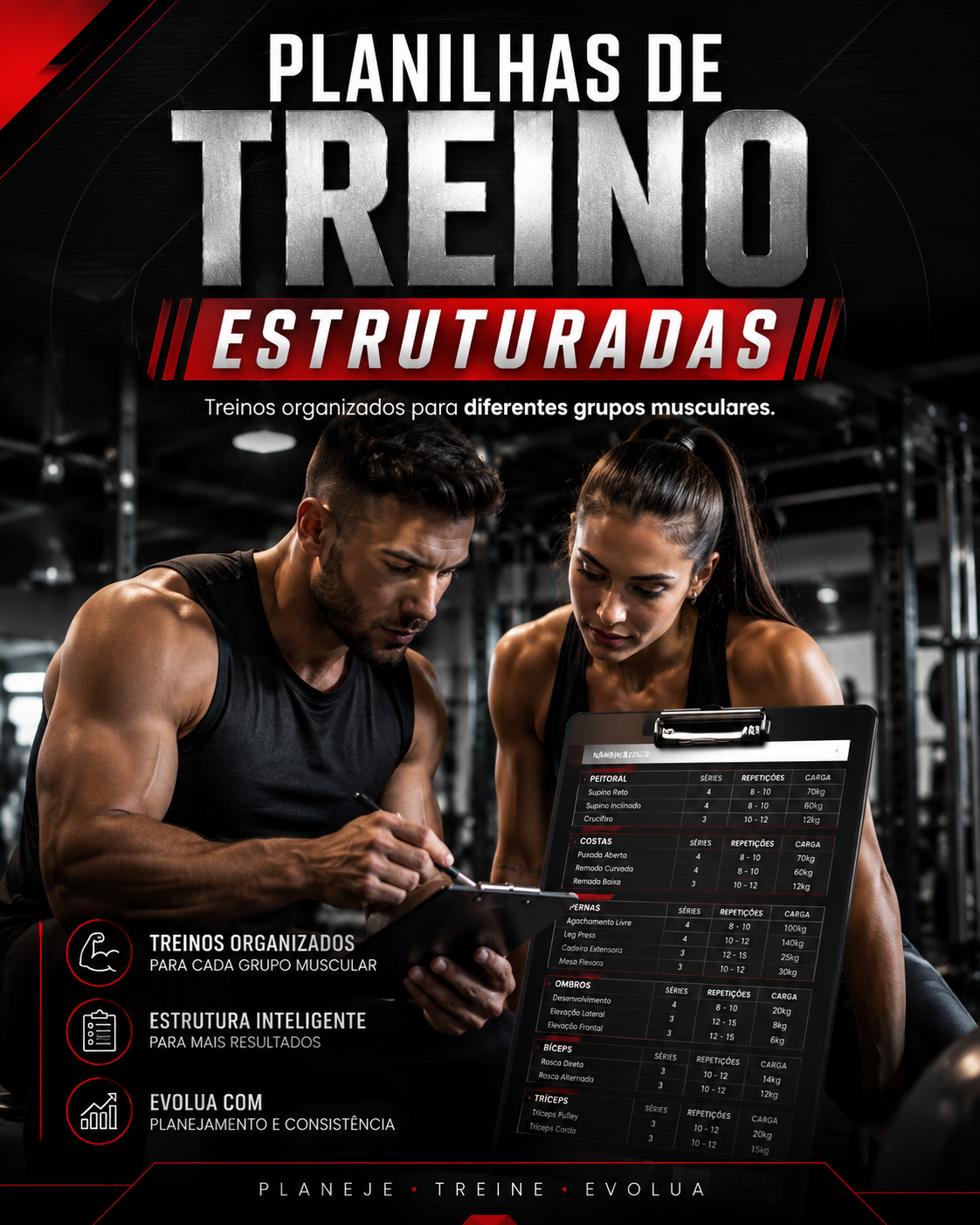 Planilhas de treino estruturadas